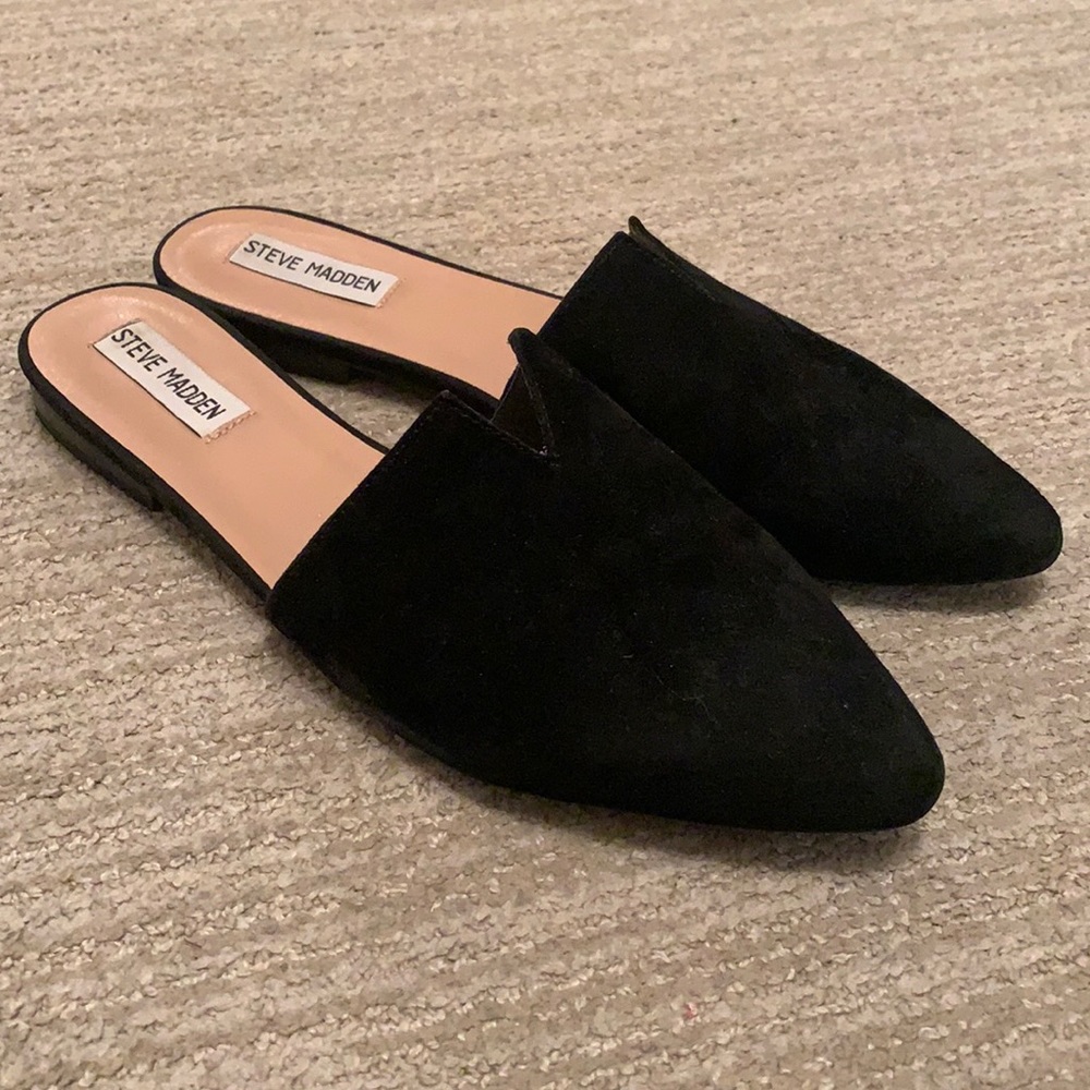 Black Steve Madden Slip On Suede Shows Sz 11